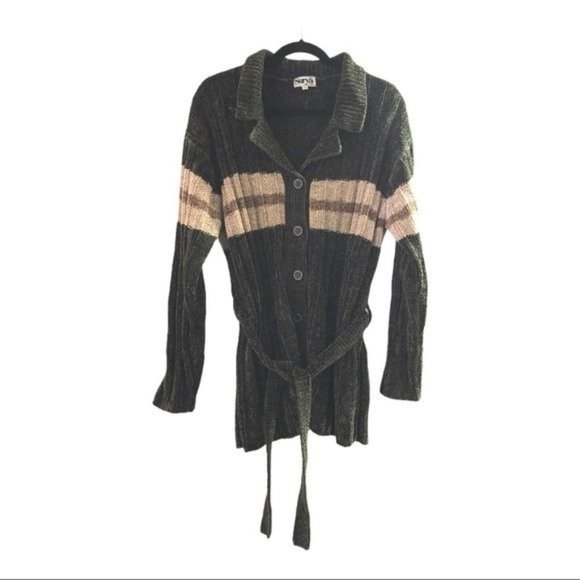 Surya Olive Green Long Sleeve Cardigan Sweater M - Picture 1 of 6